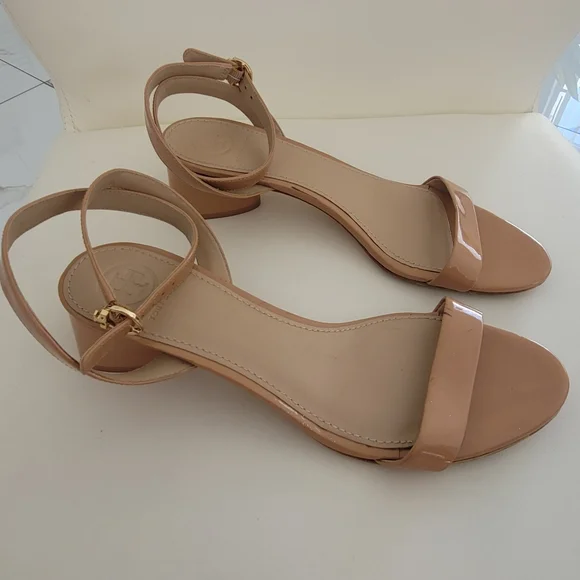 Tory Burch Nude Block Heel Sandals Strap Sandal 7 1/2M - Picture 4 of 16